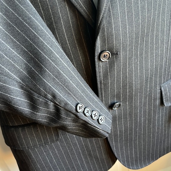 J.CREW Legacy 3 Piece Suit Pinstripes Charcoal Wool 40S - Picture 5 of 16